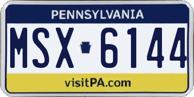 PA license plate MSX6144