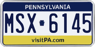 PA license plate MSX6145