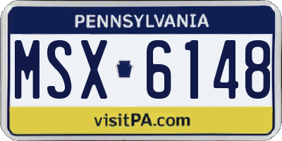 PA license plate MSX6148