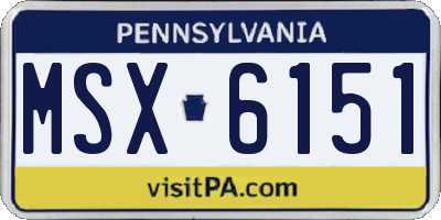 PA license plate MSX6151