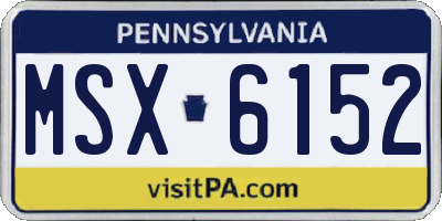 PA license plate MSX6152