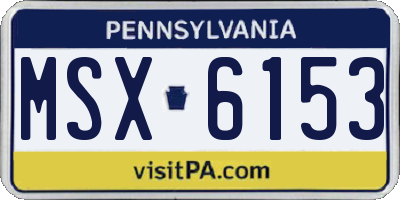 PA license plate MSX6153