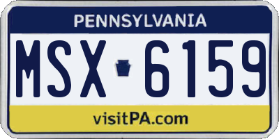 PA license plate MSX6159