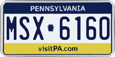PA license plate MSX6160