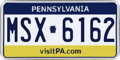 PA license plate MSX6162