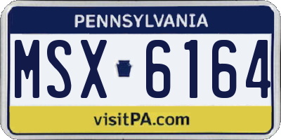 PA license plate MSX6164