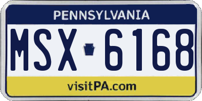 PA license plate MSX6168
