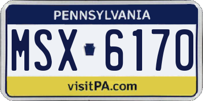 PA license plate MSX6170