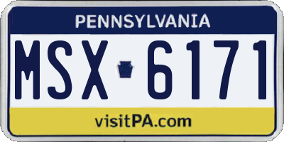 PA license plate MSX6171