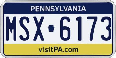 PA license plate MSX6173