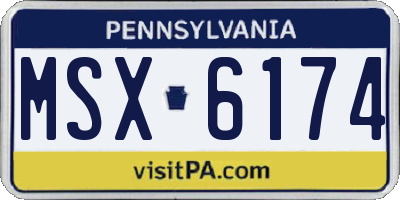 PA license plate MSX6174