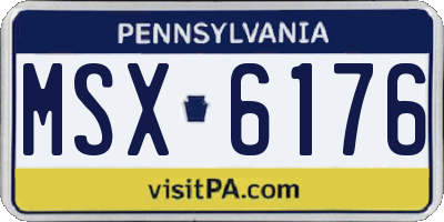 PA license plate MSX6176