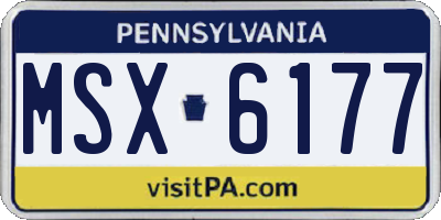PA license plate MSX6177