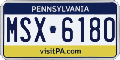 PA license plate MSX6180