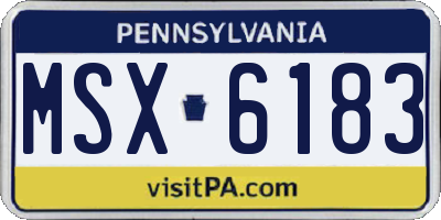 PA license plate MSX6183