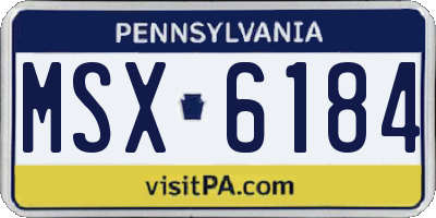 PA license plate MSX6184