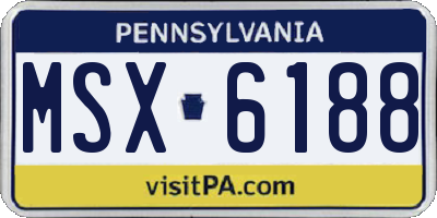 PA license plate MSX6188