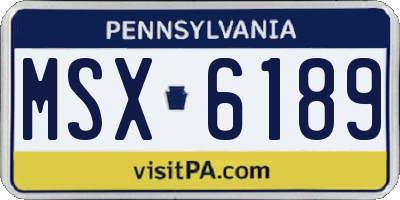 PA license plate MSX6189