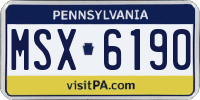 PA license plate MSX6190