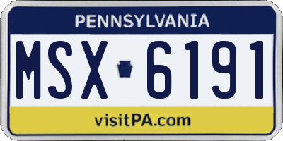 PA license plate MSX6191