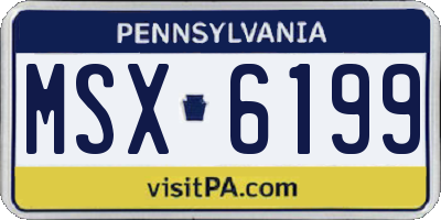 PA license plate MSX6199