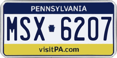PA license plate MSX6207