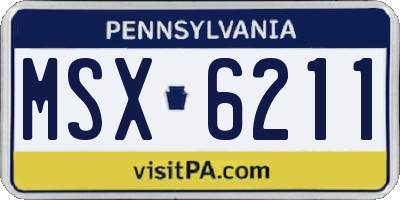 PA license plate MSX6211