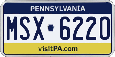 PA license plate MSX6220