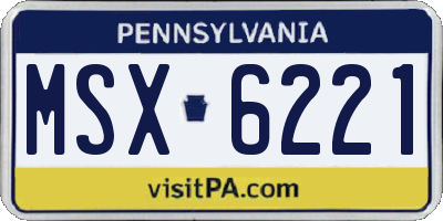 PA license plate MSX6221