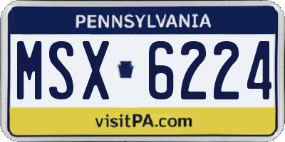 PA license plate MSX6224