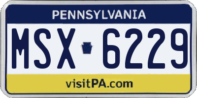 PA license plate MSX6229