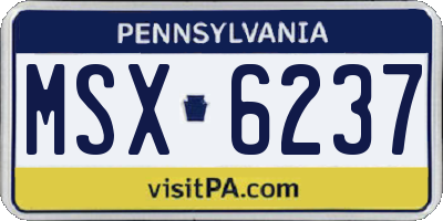 PA license plate MSX6237