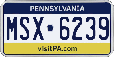 PA license plate MSX6239