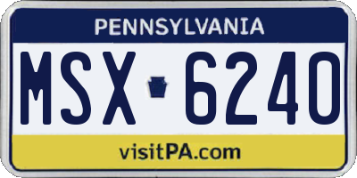 PA license plate MSX6240