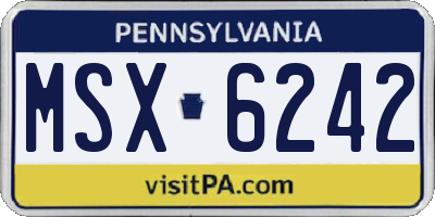 PA license plate MSX6242