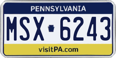 PA license plate MSX6243