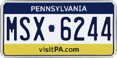 PA license plate MSX6244