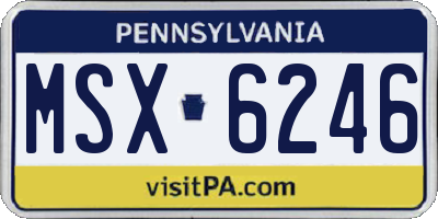 PA license plate MSX6246