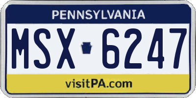 PA license plate MSX6247