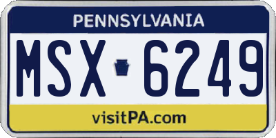 PA license plate MSX6249