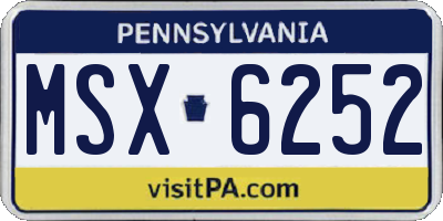 PA license plate MSX6252