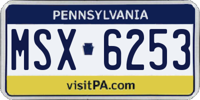 PA license plate MSX6253