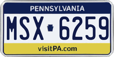 PA license plate MSX6259