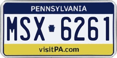 PA license plate MSX6261