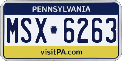 PA license plate MSX6263