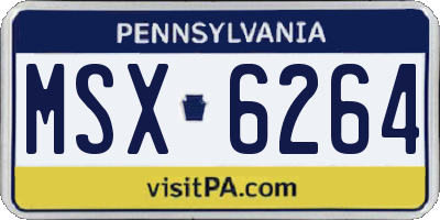 PA license plate MSX6264