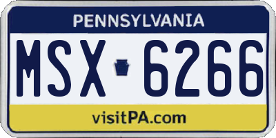PA license plate MSX6266