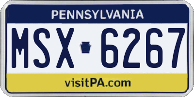 PA license plate MSX6267