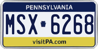PA license plate MSX6268