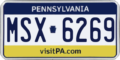 PA license plate MSX6269